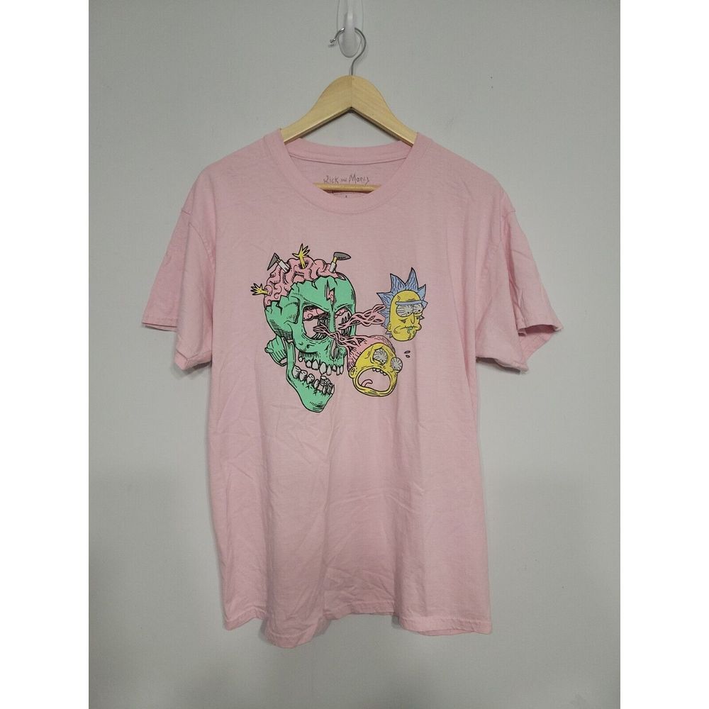 Ricky And Morty Women's Size Large Pink Skull
